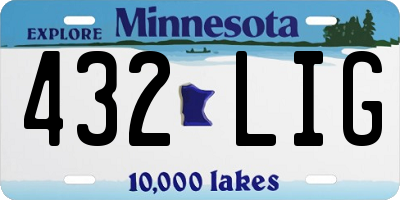 MN license plate 432LIG