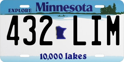 MN license plate 432LIM