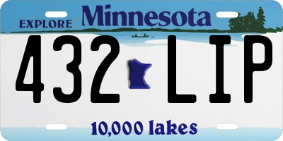 MN license plate 432LIP