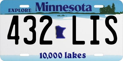 MN license plate 432LIS
