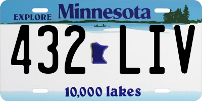 MN license plate 432LIV