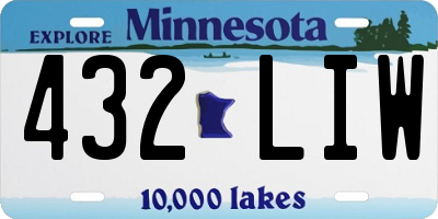 MN license plate 432LIW