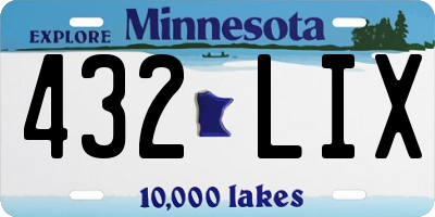MN license plate 432LIX
