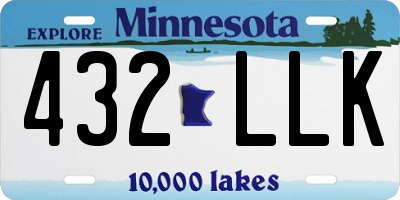 MN license plate 432LLK