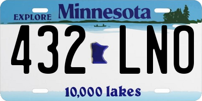 MN license plate 432LNO