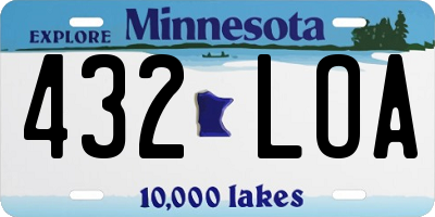 MN license plate 432LOA