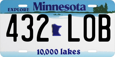 MN license plate 432LOB