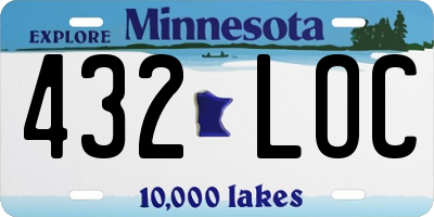 MN license plate 432LOC