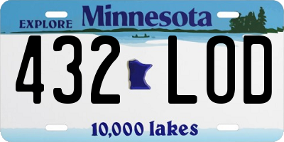 MN license plate 432LOD