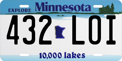MN license plate 432LOI