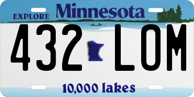 MN license plate 432LOM