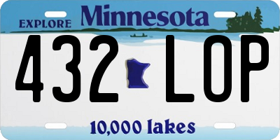 MN license plate 432LOP