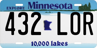 MN license plate 432LOR
