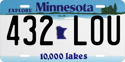 MN license plate 432LOU
