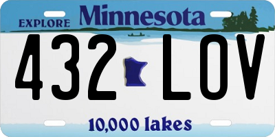 MN license plate 432LOV
