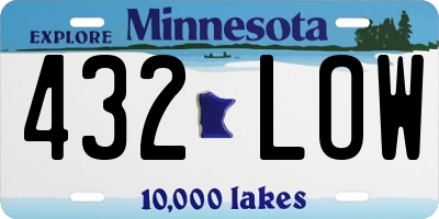 MN license plate 432LOW