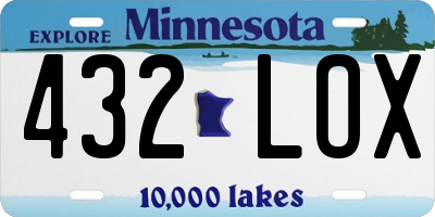 MN license plate 432LOX