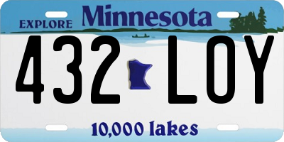 MN license plate 432LOY