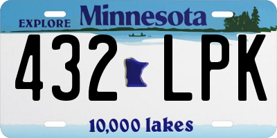 MN license plate 432LPK