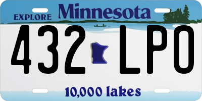 MN license plate 432LPO
