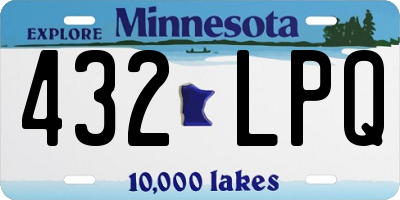 MN license plate 432LPQ