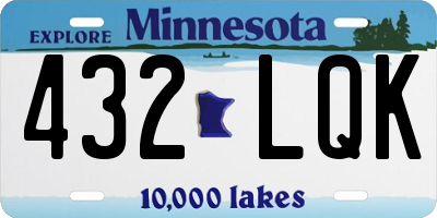 MN license plate 432LQK