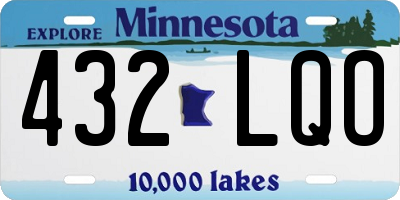 MN license plate 432LQO
