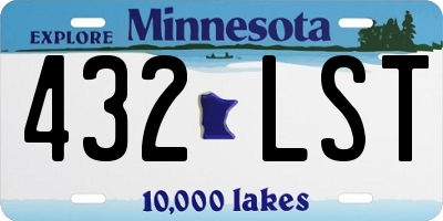 MN license plate 432LST