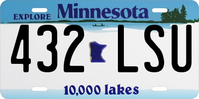 MN license plate 432LSU
