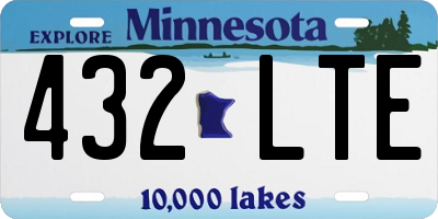 MN license plate 432LTE
