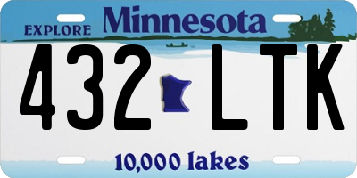 MN license plate 432LTK