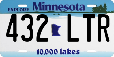 MN license plate 432LTR