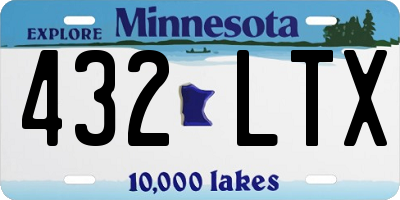 MN license plate 432LTX