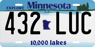 MN license plate 432LUC