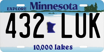 MN license plate 432LUK