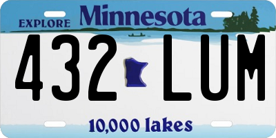 MN license plate 432LUM