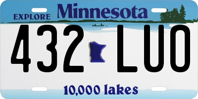 MN license plate 432LUO