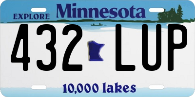 MN license plate 432LUP