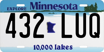 MN license plate 432LUQ