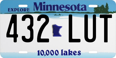 MN license plate 432LUT
