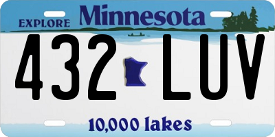 MN license plate 432LUV