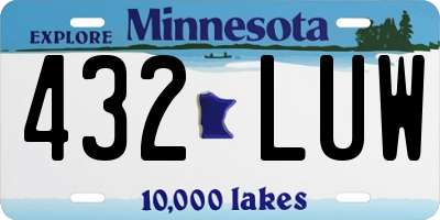 MN license plate 432LUW