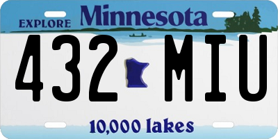 MN license plate 432MIU