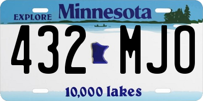 MN license plate 432MJO