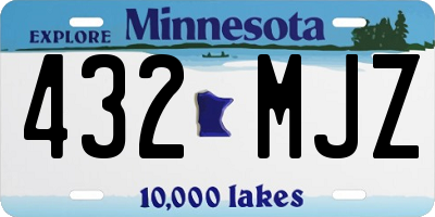 MN license plate 432MJZ