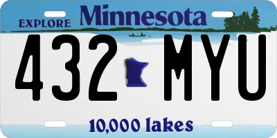 MN license plate 432MYU