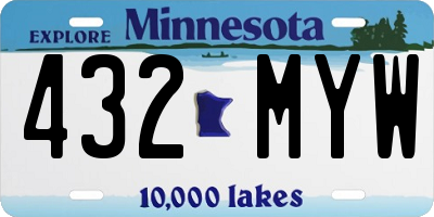 MN license plate 432MYW