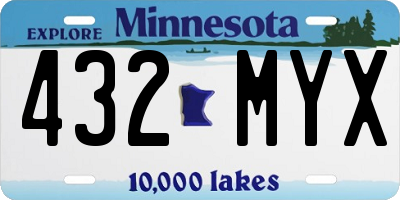 MN license plate 432MYX