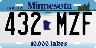 MN license plate 432MZF