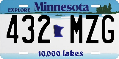 MN license plate 432MZG